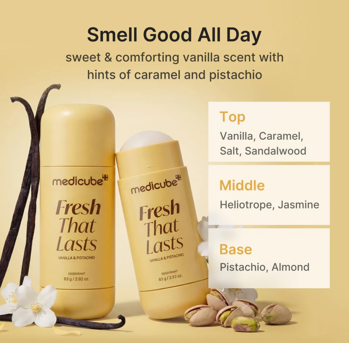 Medicube Fresh That Lasts Deodorant | Vanilla & Pistachio