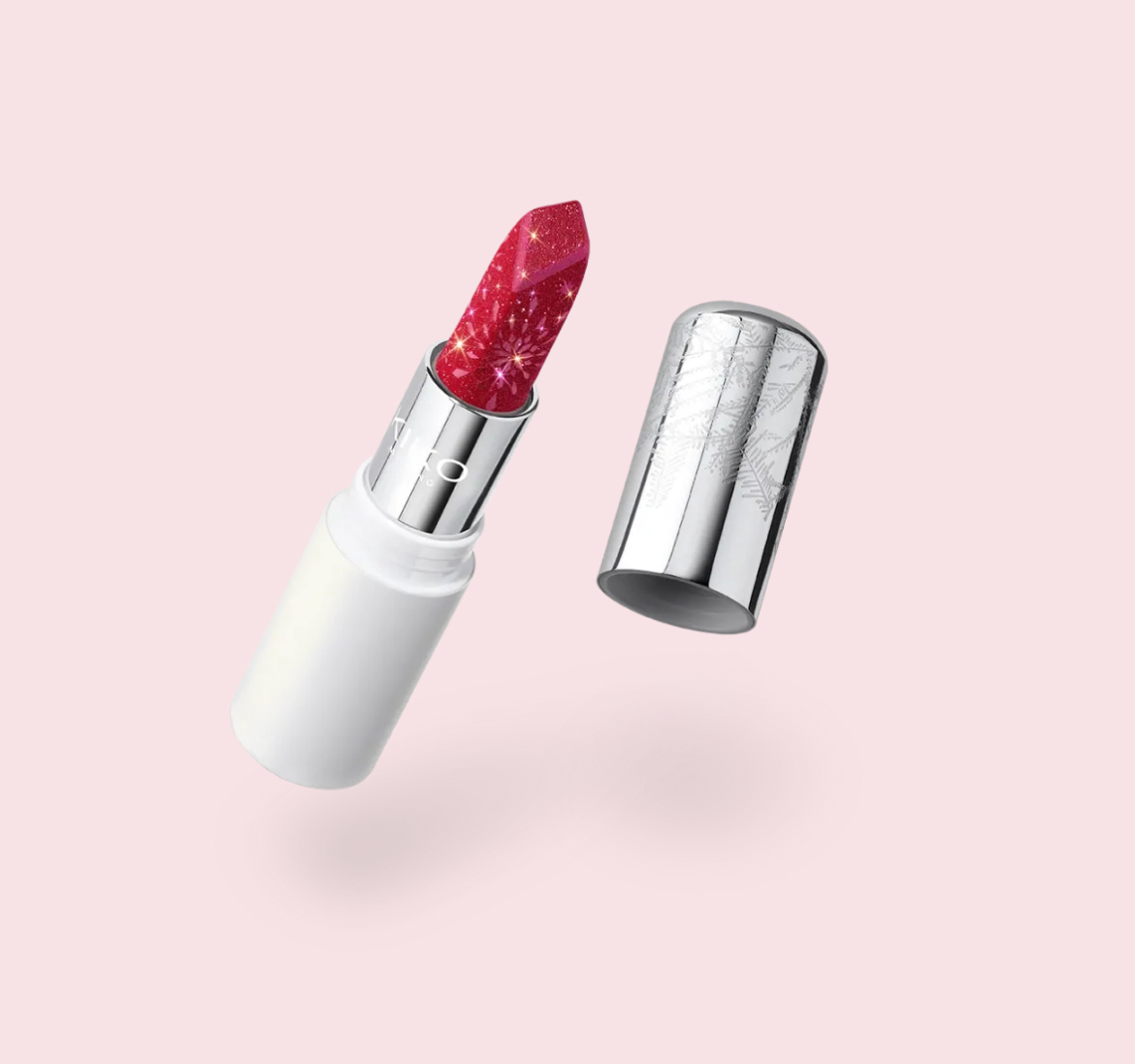 KIKO | Snow Kissed Holiday Sparkly Peaks Lipstick - 03 Red-y To Sleigh