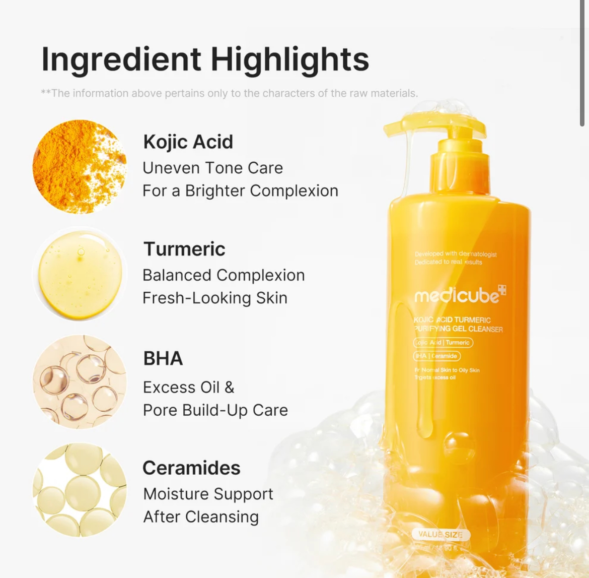 medicube Kojic Acid Turmeric Purifying Gel Cleanser
